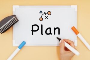 プランと書かれた紙